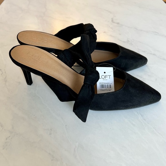 Loft Pointy Toe Faux Suede Tie Mule Pumps Size 9 NWT - Picture 3 of 5